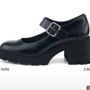 Classic Black Mary Jane Women's chunky Shoes